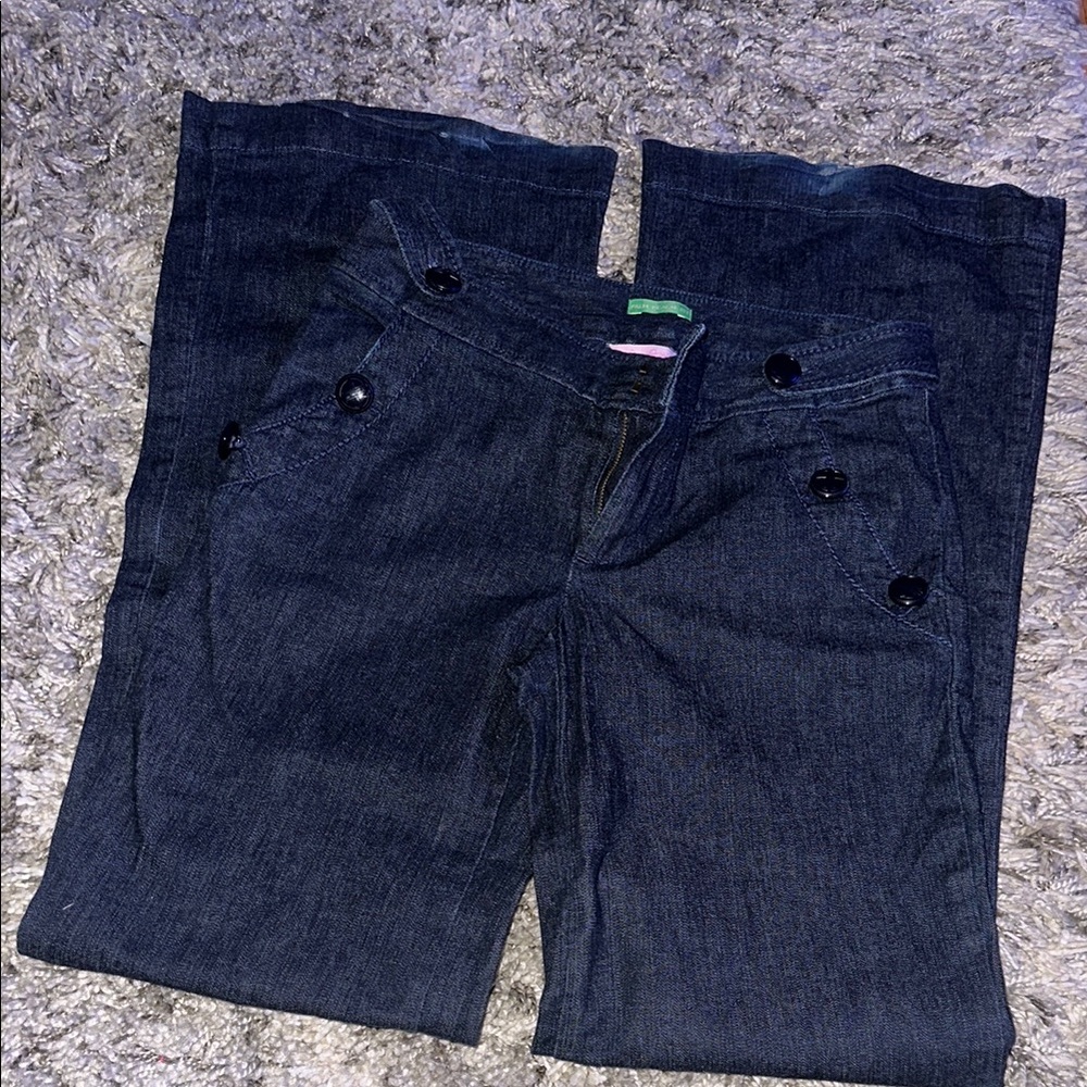 Lilly Pulitzer Blue Flare Wide Leg Jeans